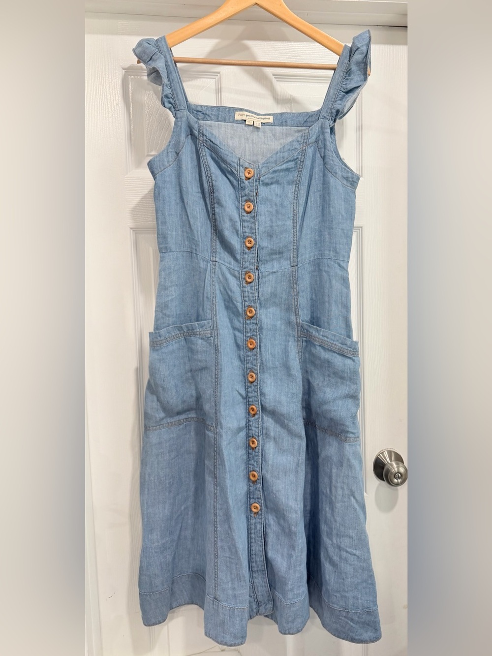 Pilcro Light Blue Denim Button-Front Midi Dress - Picture 4 of 9